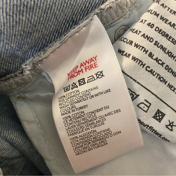 BDG Women’s Distressed Baggy Straight Jeans Light Wash Size 28x32 Skater Grunge - Picture 7 of 9